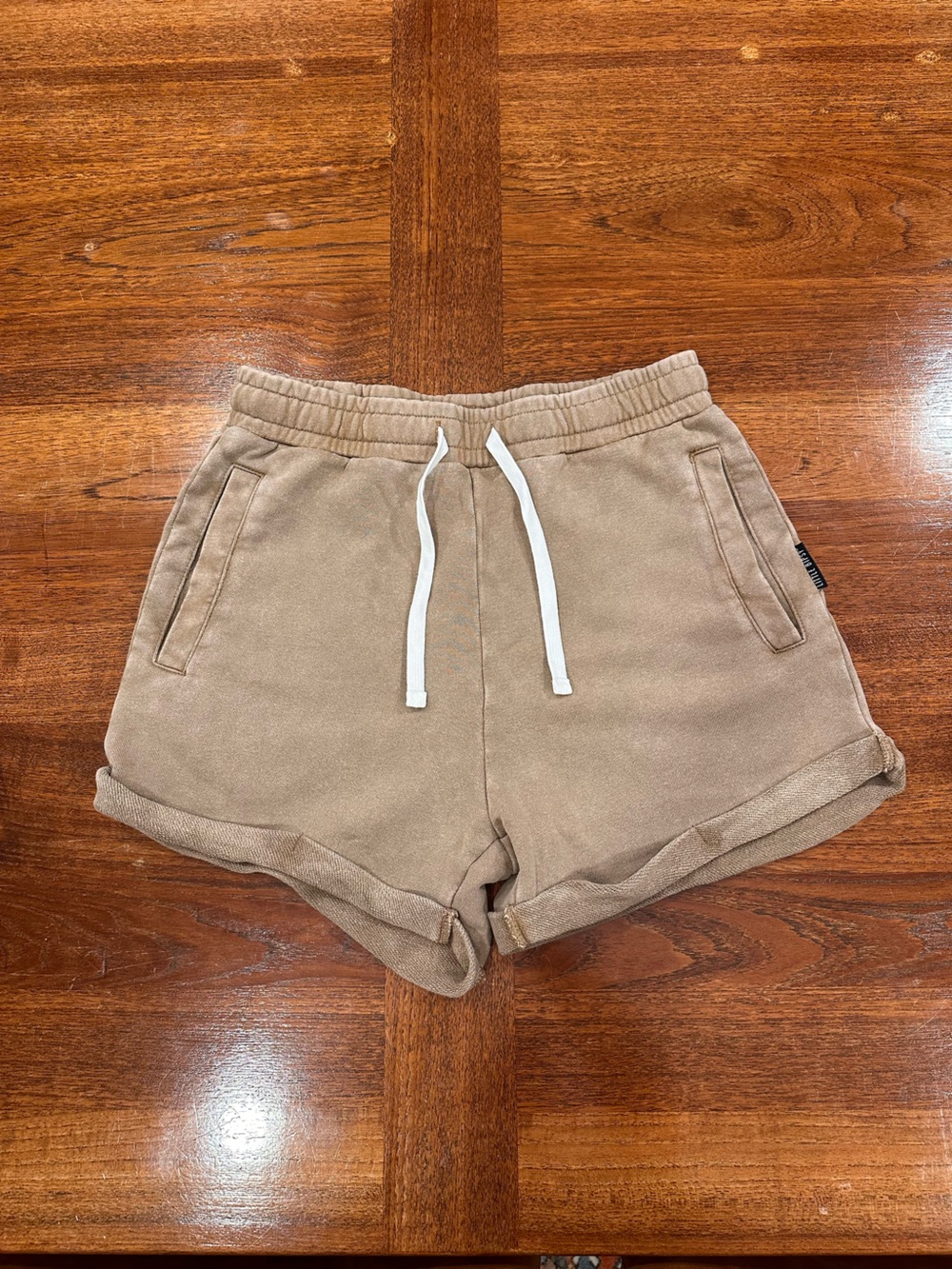 NWOT Little Bipsy Adult Acid Wash Shorts, Sand, Size XS/S
